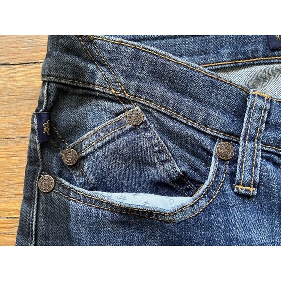 ROCK & REPUBLIC ‘Berlin’ Striped Seam Distressed Jeans sz 6 (w30) - Picture 7 of 12